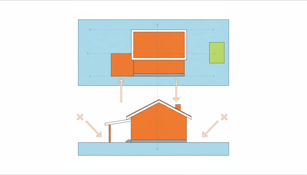 schéma infographique projection verticale inclus/exclus